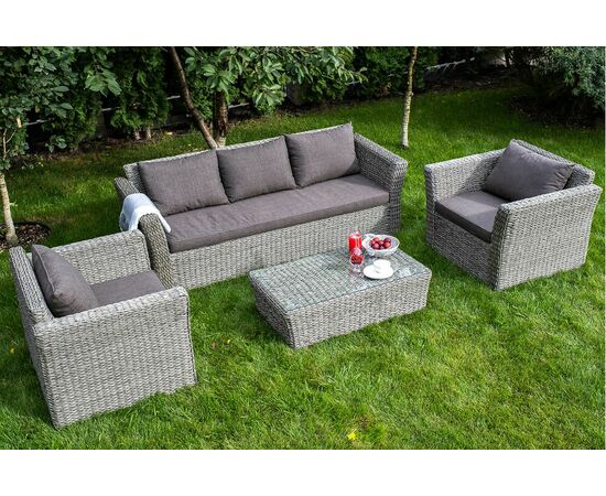 "Капучино" журнальный столик из искусственного ротанга (гиацинт), цвет cерый, изображение 5 | Интернет магазин мебели и декора LifeDekor