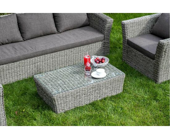 "Капучино" журнальный столик из искусственного ротанга (гиацинт), цвет cерый, изображение 7 | Интернет магазин мебели и декора LifeDekor