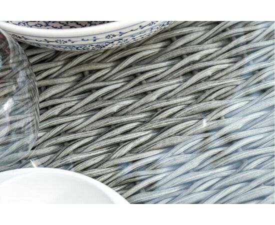 "Капучино" журнальный столик из искусственного ротанга (гиацинт), цвет cерый, изображение 9 | Интернет магазин мебели и декора LifeDekor