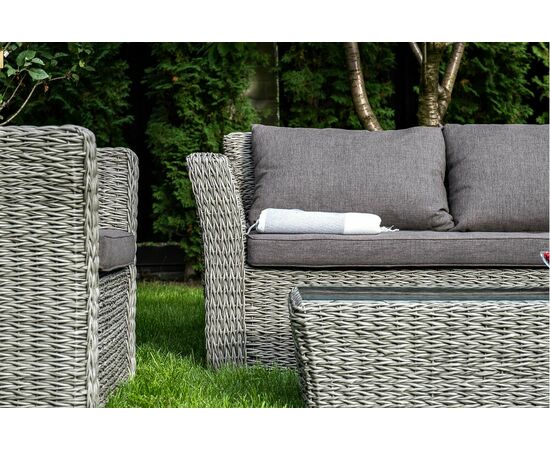 "Капучино" журнальный столик из искусственного ротанга (гиацинт), цвет cерый, изображение 10 | Интернет магазин мебели и декора LifeDekor