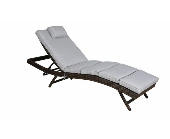 "Лиссабон" шезлонг из искусственного ротанга, цвет коричневый | Интернет магазин мебели и декора LifeDekor