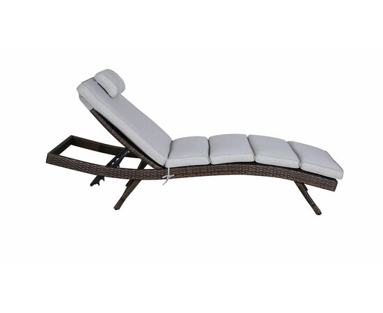 "Лиссабон" шезлонг из искусственного ротанга, цвет коричневый, изображение 2 | Интернет магазин мебели и декора LifeDekor