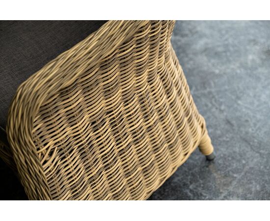 "Равенна" плетеное кресло из искусственного ротанга, цвет соломенный с серой подушкой, изображение 28 | Интернет магазин мебели и декора LifeDekor