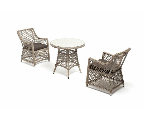 "Эспрессо–80 L" обеденная группа плетеная, цвет бежевый | Интернет магазин мебели и декора LifeDekor