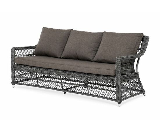 "Гранд Латте" диван трехместный из искусственного ротанга, цвет графит | Интернет магазин мебели и декора LifeDekor