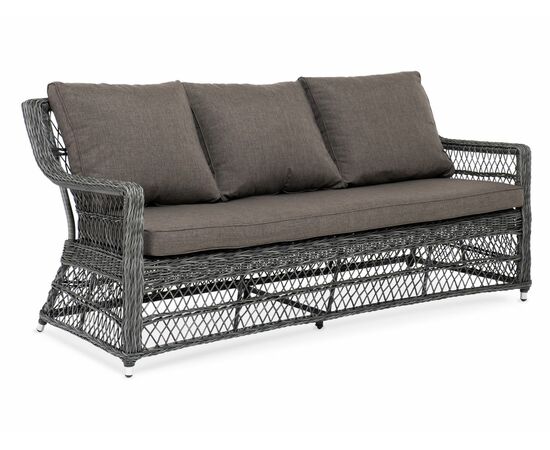 "Гранд Латте" диван трехместный из искусственного ротанга, цвет графит, изображение 3 | Интернет магазин мебели и декора LifeDekor