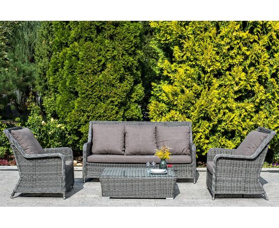 "Гляссе" кресло плетеное из искусственного ротанга, цвет графит, изображение 6 | Интернет магазин мебели и декора LifeDekor