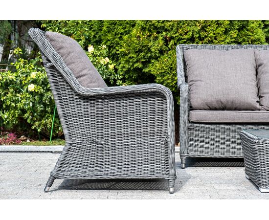 "Гляссе" кресло плетеное из искусственного ротанга, цвет графит, изображение 7 | Интернет магазин мебели и декора LifeDekor