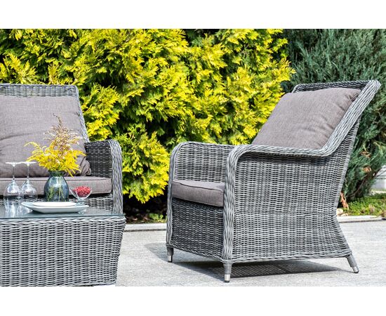 "Гляссе" кресло плетеное из искусственного ротанга, цвет графит, изображение 8 | Интернет магазин мебели и декора LifeDekor