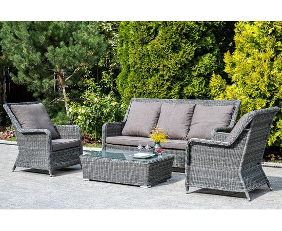 "Гляссе" кресло плетеное из искусственного ротанга, цвет графит, изображение 9 | Интернет магазин мебели и декора LifeDekor