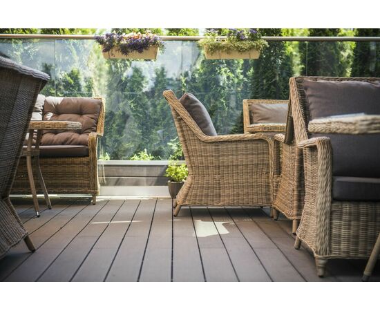 "Гляссе" кресло плетеное из искусственного ротанга, цвет соломенный, изображение 4 | Интернет магазин мебели и декора LifeDekor