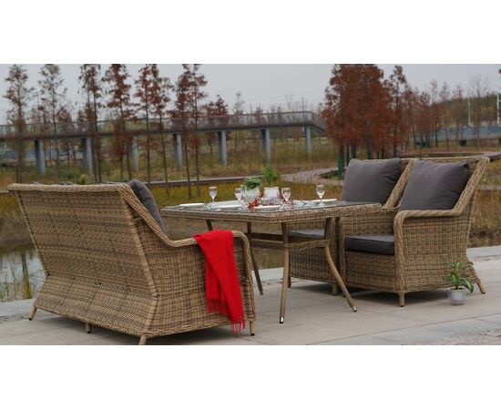 "Гляссе" кресло плетеное из искусственного ротанга, цвет соломенный, изображение 7 | Интернет магазин мебели и декора LifeDekor