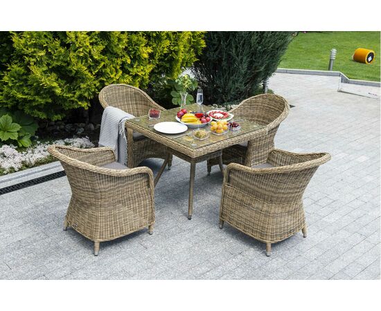 "Фредо" обеденная группа из искусственного ротанга, цвет соломенный | Интернет магазин мебели и декора LifeDekor