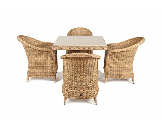 "Фредо" обеденная группа из искусственного ротанга, цвет соломенный, изображение 8 | Интернет магазин мебели и декора LifeDekor