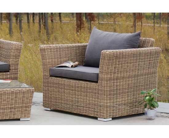 "Капучино" лаунж-зона из искусственного ротанга, цвет соломенный, изображение 8 | Интернет магазин мебели и декора LifeDekor