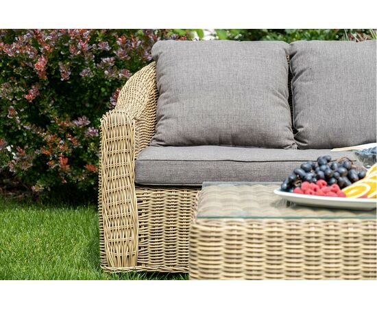 "Кон Панна" лаунж-зона из искусственного ротанга, цвет соломенный, изображение 9 | Интернет магазин мебели и декора LifeDekor