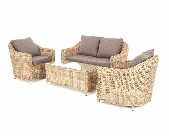 "Кон Панна" лаунж-зона из искусственного ротанга, цвет соломенный, изображение 16 | Интернет магазин мебели и декора LifeDekor