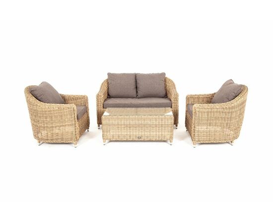 "Кон Панна" лаунж-зона из искусственного ротанга, цвет соломенный, изображение 17 | Интернет магазин мебели и декора LifeDekor