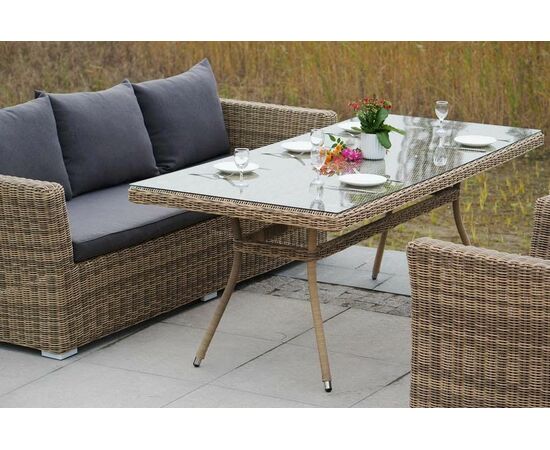 "Моккачино" обеденная группа из искусственного ротанга, цвет соломенный, изображение 4 | Интернет магазин мебели и декора LifeDekor