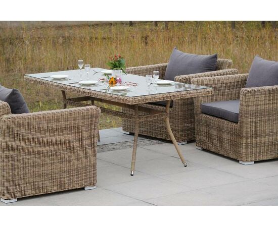 "Моккачино" обеденная группа из искусственного ротанга, цвет соломенный, изображение 5 | Интернет магазин мебели и декора LifeDekor