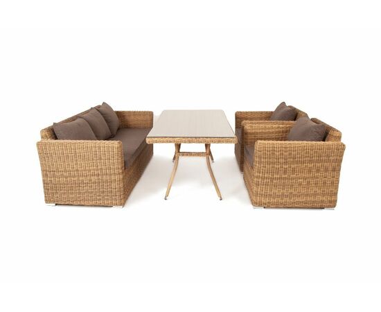 "Моккачино" обеденная группа из искусственного ротанга, цвет соломенный, изображение 8 | Интернет магазин мебели и декора LifeDekor