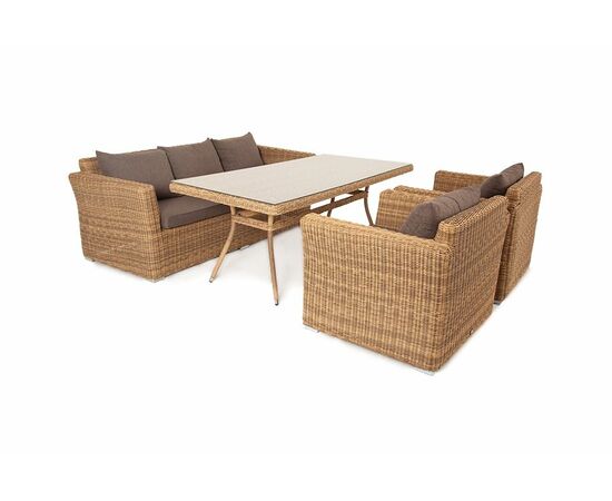 "Моккачино" обеденная группа из искусственного ротанга, цвет соломенный, изображение 9 | Интернет магазин мебели и декора LifeDekor