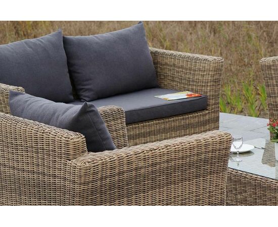 "Капучино Дабл" лаунж-зона из искусственного ротанга, цвет соломенный, изображение 10 | Интернет магазин мебели и декора LifeDekor