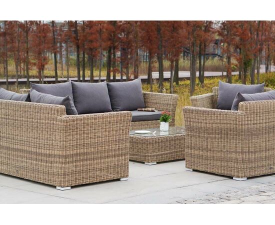 "Капучино Дабл" лаунж-зона из искусственного ротанга, цвет соломенный, изображение 11 | Интернет магазин мебели и декора LifeDekor