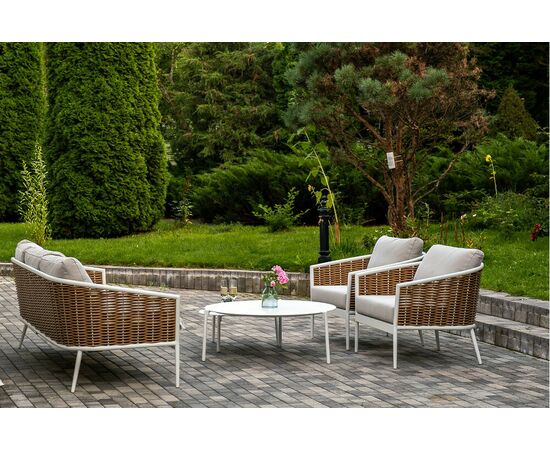 "Тоскана" лаунж-зона из искусственного ротанга, цвет соломенный | Интернет магазин мебели и декора LifeDekor