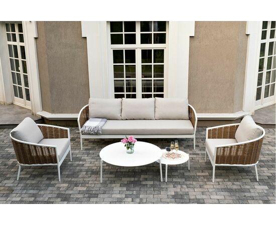 "Тоскана" лаунж-зона из искусственного ротанга, цвет соломенный, изображение 2 | Интернет магазин мебели и декора LifeDekor