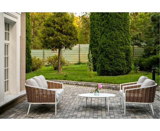 "Тоскана" лаунж-зона из искусственного ротанга, цвет соломенный, изображение 5 | Интернет магазин мебели и декора LifeDekor