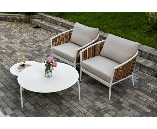 "Тоскана" лаунж-зона из искусственного ротанга, цвет соломенный, изображение 6 | Интернет магазин мебели и декора LifeDekor