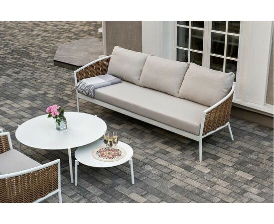 "Тоскана" лаунж-зона из искусственного ротанга, цвет соломенный, изображение 8 | Интернет магазин мебели и декора LifeDekor