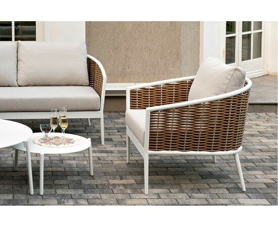 "Тоскана" лаунж-зона из искусственного ротанга, цвет соломенный, изображение 9 | Интернет магазин мебели и декора LifeDekor