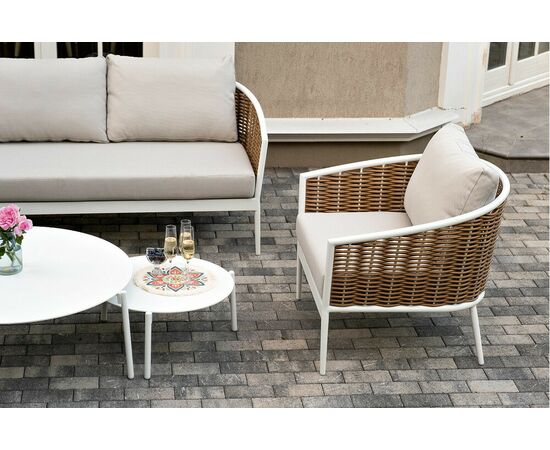 "Тоскана" лаунж-зона из искусственного ротанга, цвет соломенный, изображение 10 | Интернет магазин мебели и декора LifeDekor