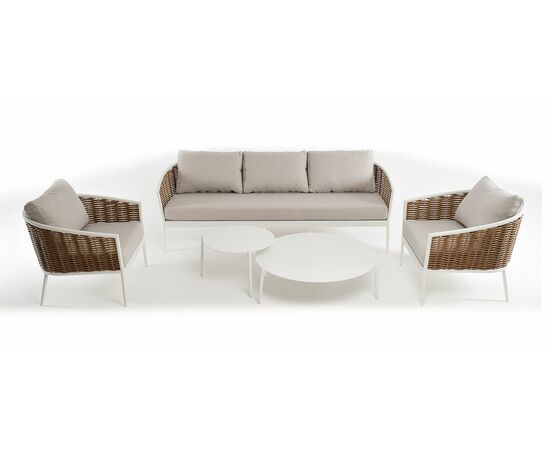 "Тоскана" лаунж-зона из искусственного ротанга, цвет соломенный, изображение 23 | Интернет магазин мебели и декора LifeDekor