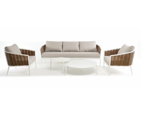 "Тоскана" лаунж-зона из искусственного ротанга, цвет соломенный, изображение 24 | Интернет магазин мебели и декора LifeDekor