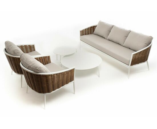 "Тоскана" лаунж-зона из искусственного ротанга, цвет соломенный, изображение 26 | Интернет магазин мебели и декора LifeDekor