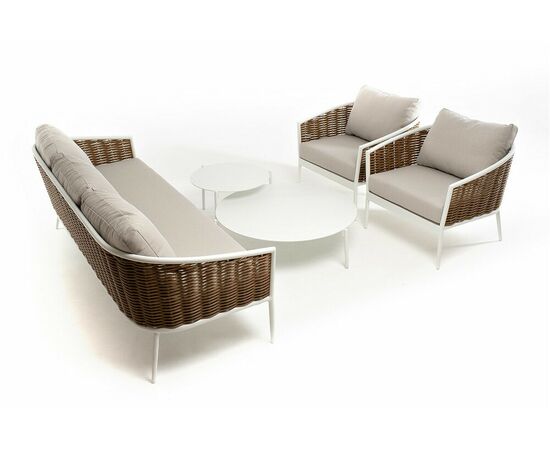 "Тоскана" лаунж-зона из искусственного ротанга, цвет соломенный, изображение 28 | Интернет магазин мебели и декора LifeDekor