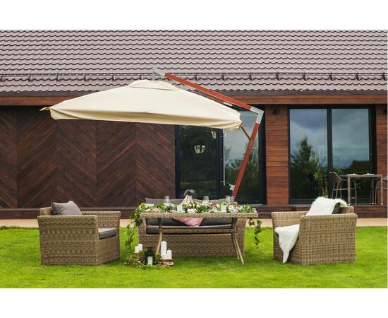 "Аффогато" обеденная группа из искусственного ротанга, цвет соломенный, изображение 4 | Интернет магазин мебели и декора LifeDekor