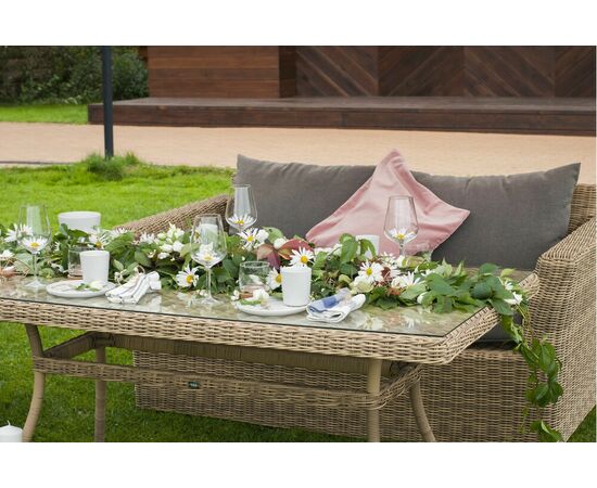 "Аффогато" обеденная группа из искусственного ротанга, цвет соломенный, изображение 9 | Интернет магазин мебели и декора LifeDekor