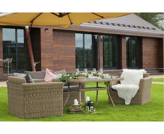 "Аффогато" обеденная группа из искусственного ротанга, цвет соломенный, изображение 10 | Интернет магазин мебели и декора LifeDekor