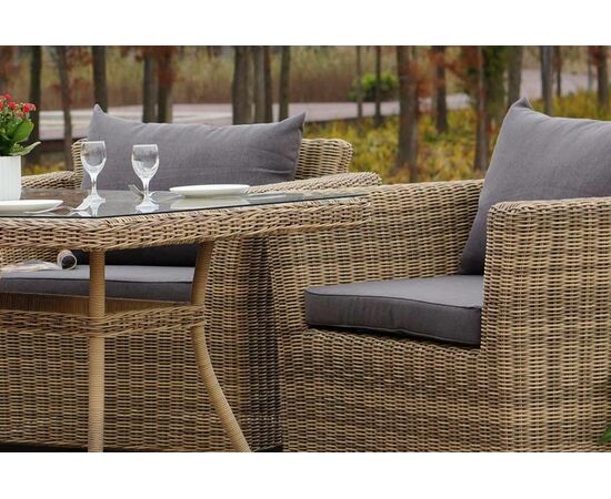 "Аффогато" обеденная группа из искусственного ротанга, цвет соломенный, изображение 11 | Интернет магазин мебели и декора LifeDekor