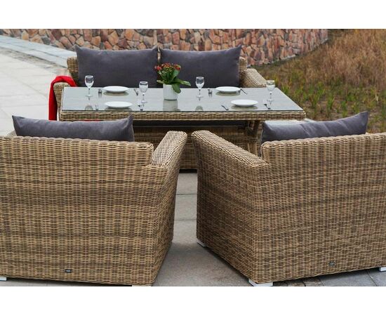 "Аффогато" обеденная группа из искусственного ротанга, цвет соломенный, изображение 12 | Интернет магазин мебели и декора LifeDekor