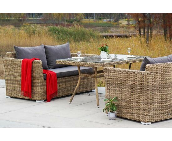 "Аффогато" обеденная группа из искусственного ротанга, цвет соломенный, изображение 13 | Интернет магазин мебели и декора LifeDekor