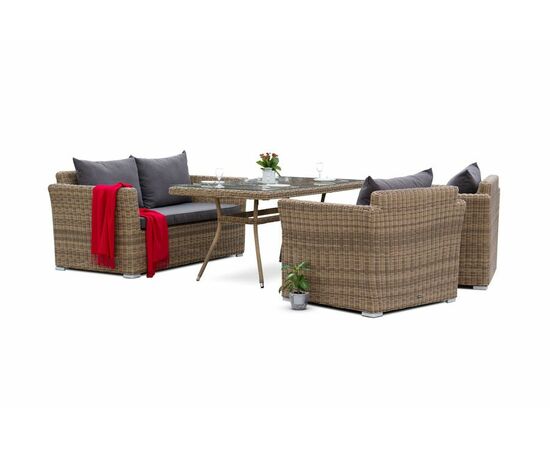 "Аффогато" обеденная группа из искусственного ротанга, цвет соломенный, изображение 14 | Интернет магазин мебели и декора LifeDekor