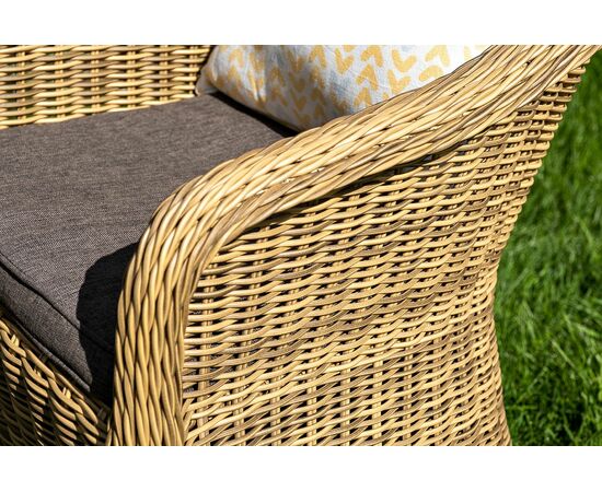 "Равенна" лаунж-зона из искусственного ротанга, цвет соломенный, изображение 9 | Интернет магазин мебели и декора LifeDekor