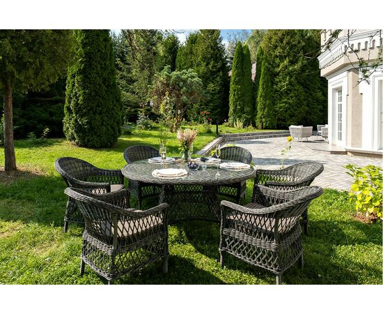 "Эспрессо–150 S" обеденная группа плетеная, цвет графит | Интернет магазин мебели и декора LifeDekor