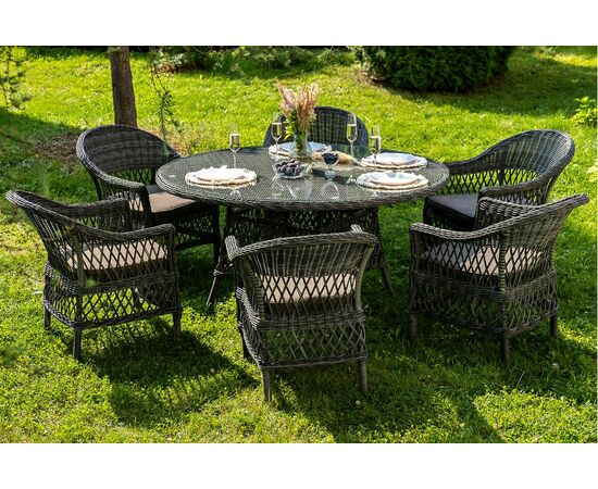 "Эспрессо–150 S" обеденная группа плетеная, цвет графит, изображение 8 | Интернет магазин мебели и декора LifeDekor