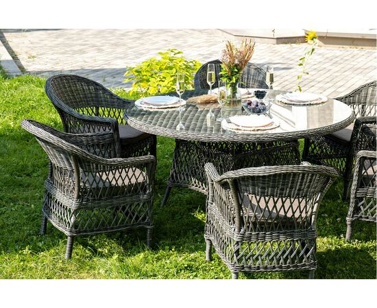 "Эспрессо–150 S" обеденная группа плетеная, цвет графит, изображение 10 | Интернет магазин мебели и декора LifeDekor